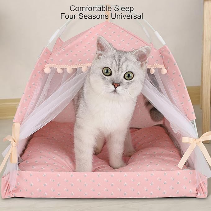 Pet Tent House Dogs Bed Portable Removable Puppies Cat Indoor Outdoor Kennels Cave