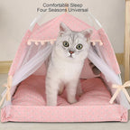 Pet Tent House Dogs Bed Portable Removable Puppies Cat Indoor Outdoor Kennels Cave