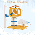 PETSITE 30-inch Aviation-Themed Cat Tree for Indoor Cats, Small Cute Cat Tree with Sisal Scratching Posts, Helicopter Top Perch, Climbing Ladder, and 3 Star-Shaped Hanging Toys