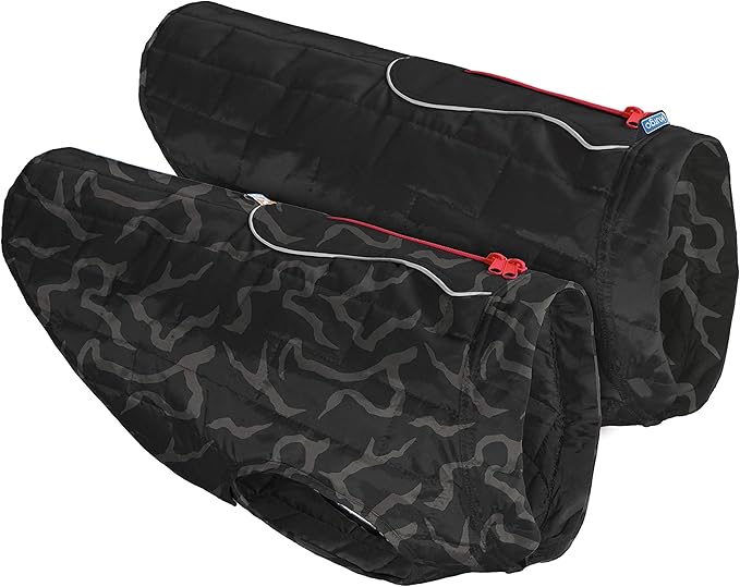 Kurgo Loft Dog Jacket, Reversible Dog Coat, Wear with Harness or Sweater, Water Resistant, Reflective, Winter Coat for Small Dogs (River Run, S)