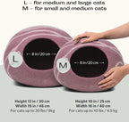 MEOWFIA Cat Cave – Premium Felt Cat Bed for Indoor Cats, Handmade Merino Wool (Gold Rose, Medium)