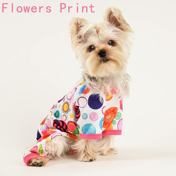 Dog Clothes for Small Dogs Boy Girl, Dog Pajamas Tiny Chihuahua Yorkie Spring Summer Shirt, Cute Puppy Outfit Pjs Jumpsuit Cat Onesie Apparel Pet Clothes, XS