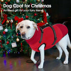 SUNFURA Large Dog Coat with Harness Built in, Warm Dog Jacket Waterproof Pet Winter Coat Snowsuit for Cold Weather, Reflective Fleece Jacket for Large Dogs, Border Collie, Red XL