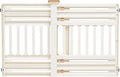 IRIS USA 24"-39" Dog Gate, Adjustable Indoor Pet Barrier, Pet Gate for Puppy, Small Dog, Cat, Easy Twist-to-Lock for Doorways & Stairs, Portable, Expandable, 25" Tall, White