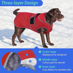MIGOHI Reflective Waterproof Windproof Dog Coat - Warm Jacket Reversible Stormguard Winter Vest for Small to Large Dogs (Red, XXL)