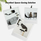Wall Mounted Cat Furniture Set of 5 With Tree, Perch, Scratcher, Bridge and Condo, Gray (Black)