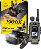 Dogtra 1900X Handsfree E-Collar for Dog Training - 3/4 Mile Range, for Dogs 35 lbs+, Waterproof, 100 Stimulation Levels, Vibration, Tone, Rechargeable - Hands-Free Remote for Dog Owners and Trainers