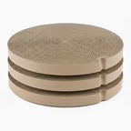 DFQ Cat Scratching Board for Replacement, Heavy-Duty Reinforced Version,Round Scratcher with Grooves, Corrugated Cardboard for Indoor Bored Cat- 3 Count