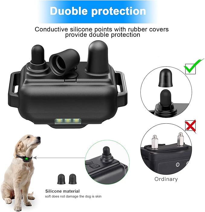 Dog Training Collar Shock Collars for Dogs with Remote 2600 Ft Remote Control Range 4 Modes Beep Vibration Shock Built-in Bright Led Light Rechargeable Waterproof (Yellow, for 3 Dogs)