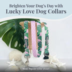 Lucky Love Dog Martingale Dog Collar - Adjustable, No-Slip, Comfortable, Durable, Soft Webbing & Stylish Patterned Collar for Male and Female Dogs Ideal for Training & Walking - Laguna, Small