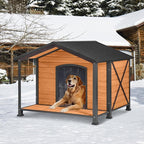 GUTINNEEN Extra Large Heated Dog House XXL Insulated Dog House Outdoor Weatherproof Dog Kennel with Safe Heated Pad, Chew-Proof Metal Frame and 6-Sided Thermal Liner for Medium to Large Dog Breeds
