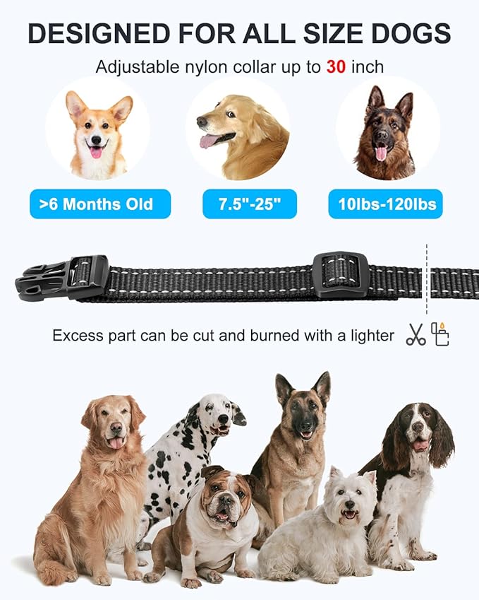 Dog Training Collar with Remote 2 Dogs 10-120 lbs - 3300 ft Waterproof No Shock Vibrating Dog Collar for Large Medium Breed, Rechargeable Beep Vibration Collar with Controller - 2 Pack