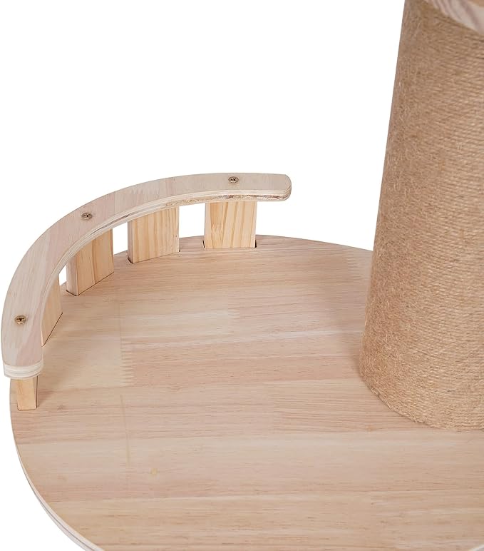 100.4-104.3" Tall Wood Cat Tower Tree Wall, Floor to Ceiling Cat Tree 5 Tiers Cat Tower with Sisal Scratching Climbing Posts Load About 15-20Kg/30.07-44.09Lbs in The Living Room, Bedroom