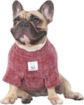 iChoue Pet Dog Winter Warm Sweater Clothes Turtleneck for English Bulldog Bully Pitbull Corduroy Cold Weather Pullover Coat Shirt - Purple/XXLarge