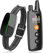 Dog Training Shock Collar 4000FT Dog Bark Collar with Remote IP67 Waterproof 4 Training Modes Beep Vibration Shock Light Mode Magnetic Charger Electric Dogs Collar 8-25 inches Single Shock Dull Black