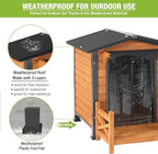 Outdoor Dog House Dog Kennel with Strong Metal Frame Dog Kenne for Small & Medium & Large Dogs,Large Platform,Brown