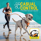 No Pull Dog Harness and Leash Set for Large Dogs – Adjustable Reflective Breathable Soft Padded Easy Control Dog Harness for Training & Walking, Orange (Large)