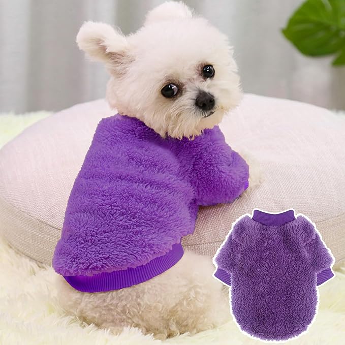 Dog Sweaters for Small Dogs Girl & Boy, Cute Puppy Clothes for Chihuahua Outfit Dog Apparel, Small, 2 Pack
