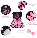 CuteBone Little Miss Sassy Pants Dog Leopard Print Dress Velvet for Small Dogs Girl Puppy Dresses Pink Dog Clothes CVA15XS-D
