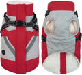 IECOii Warm Small Dog Coat Harness with D Ring -Red,Small- Zip Small Dog Jacket Winter Reflective, Fleece Lined Dogs Snowsuit Snow Jacket,Pet Clothes for Small Dogs Yorkshire Terrier Bichon Shih