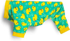 Paiaite Dog Pajamas Onesie: Comfortable Four-Legged Apparel for Small, Medium, & Large Dogs, Polyester Material for Comfort, Wrinkle Resistance, Moisture Wicking, and Stretchiness Yellow Duck XS