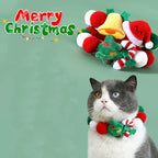 Elegant little tail Dog Christmas Costume 1PC Red Christmas Collar Soft Funny Pet Collars Headgear Adjustable Pom-Pom Headdress Cute Collar for Medium Dog Pet Party Accessories Costume