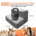 6 Packs 2-Step Dog Ramp for Stairs with High-Density 50D Foam Non-Slip Pet Steps Safer Than Traditional Ramps Supportive Dog Stairs for Small Dogs, Cats, Senior or Injured Pets