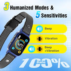 2 Pack Bark Collar, Smart Dog Bark Collar for Large Medium Small Dogs, Rechargeable Ultra-Light Training Collar with Beep Vibration, Anti Barking Device with 5-Level Sensitivity (Blue)