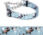Martingale Dog Collar - Stainless Steel Chain, No Pull Training Collar with Flower Design for Large Medium Small Dogs (10, S)