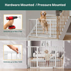 Cumbor 29.7–51.5" Extra Wide Baby Gate for Stairs, Pressure-Mounted Dog Gates for Doorways & Hallways, Auto-Close Walk-Through, No-Trip Design, Child Proof Safety, Dog/Pet Gate for Indoor Use, White