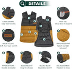SPACE LION Dog Puffer Jacket, Down Winter Coat, Durable Outdoor Coat for Cold and Windy Conditions, Lightweight & Adjustable Fit Coats for Large Dogs, (BlackKhaki, Size28/4XL)