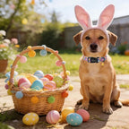 ARING PET Easter Dog Collar, Cute Purple Easter Eggs Boy Girl Doggy Collars with Quick Release Buckle for Puppy Small Medium Large Dogs-XL