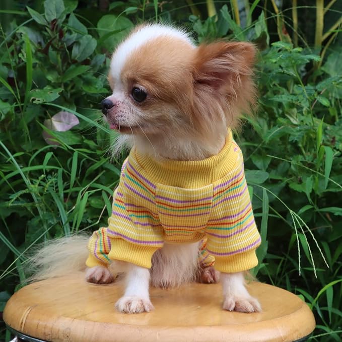 LOPHIPETS Dog Pajama Onesie for Small Chihuahua Yorkie Puppy Cat Clothes Apparel-Yellow/S