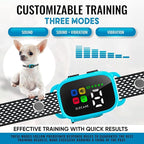 Tiny Bark Collar for Small Dogs 5-15 lbs and Puppies - No Shock Anti Barking Collar - Rechargeable Smart Collar for Dog Training with 7 Sensitivity Levels and 3 Beep&Vibration Modes (Blue)