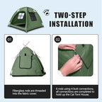 Portable Pet Tent House for Indoor & Outdoor Use - Easy Access Cat Nest Without Door Flap, Ideal for Cats, Puppies & Small Animals (Green)