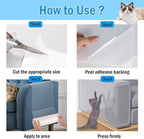 197"x12" Cat Scratch Furniture Protector with Chew Sticks, Large Transparent Couch Protector from Cat Claws, Self-Adhesive Anti-Scratch Guard for Sofa Door Chair Table Leg