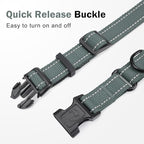 Martingale Collar for Dogs with Quick Release Buckle, Reflective Soft Padded & Escape Proof, Adjustable Nylon Dog Collars for Training & Daily Walking (Grey,L)