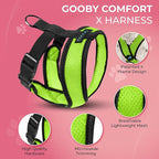 Gooby Comfort X Head In Harness - Green, Large - No Pull Small Dog Harness, Patented Choke-Free X Frame - Perfect on the Go Dog Harness for Medium Dogs No Pull or Small Dogs for Indoor and Outdoor Use