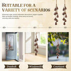 2 Pack Witch Bells for Door Knob Protection Outdoor Bells Hanging Bells for Door knob Witches Bells Magic Wind Chimes for Home Protection Witch Bells Kit(Rustic Red)