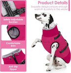 AOFITEE Dog Coat for Small Dogs, Warm Dog Winter Jacket with Harness Built in, Waterproof Small Winter Coat Dogs Reflective Cold Weather Coats for Chihuahua, Yorkshire, Hot Pink XS