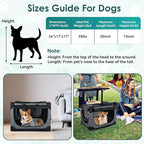 Soft Small Dog Crate - 24 inch Portable Travel Puppy Crate for Small Pets or 2 Cats, Collapsible Pet Carrier with 4 Mesh Doors, Car Kennel for Dogs with Handle for Indoor and Outdoor, Grey