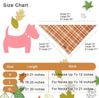 Fall Dog Bandana – Autumn Plaid Triangle Scarf for Small Medium Large Dogs, Soft Cotton Pet Bib for Halloween Thanksgiving, Adjustable Dog Kerchief for Daily Wear