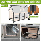 GUTINNEEN Large Dog House Outdoor & Indoor Dog Cage with All-Around Metal Frame,Waterproof Dog Kennel for Small,Medium,Large Dogs