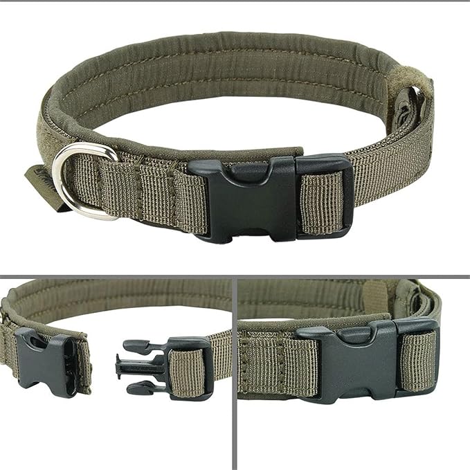 EXCELLENT ELITE SPANKER Nylon Puppy Dog Collar Adjustable Soft Padded Collar Heavy Duty Quick-Release Buckle Lightweight No-Choke for Small Medium Dogs(RGN,XS)