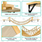 Calmbee Cat Wall Shelves - 70" Cat Bridge Hammock Tree with Mounted Perch & Cloud Shelf