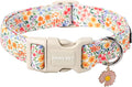 ARING PET Spring Summer Dog Collar-Cute Adjustable Cotton Floral Pet Collars for Puppy Small Medium Large Girl Dogs-M