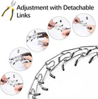 Dog Prong Collar,Dog Pinch Collar with Quick Release Buckle,No Pull Choke Collar Detachable Adjustable,Metal Easy Buckle Release Middle Large Dog Training Collar