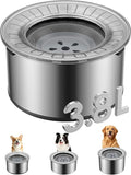 1 Gallon Large Dog Water Bowl No Spill,【Anti Digging Lid & Rubber Bottom】 Spill Proof Dog Bowl, Anti Splash Mess Dripless Slow Drinking Stainless Steel Water for Sloppy Messy Drinkers Car
