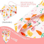 Dog Bandana for Easter Day - Lovely Bunny Carrot Chicken & Daisy Flower Theme, Holiday Pet Costumes Scarf with Adjustable Snap Button, Medium to Large Breeds (30-75lbs)