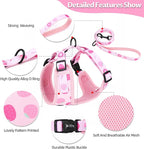 Dog Harness and Leash Set, Adjustable Dog Harness, Dog Leash, No Pull No Choke Puppy Harnesses for Walking Training for Small Medium Pet (Strawberries, M(Chest 15.7-22.1", Neck 12-15"))